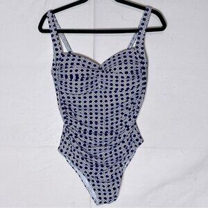 BOND-EYE Australia Navy Blue White Print One Piece Swimsuit XS